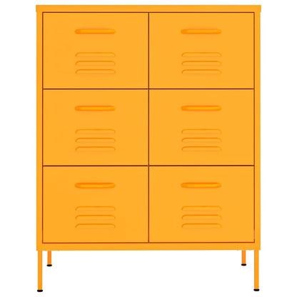 Drawer Cabinet Mustard Yellow Steel