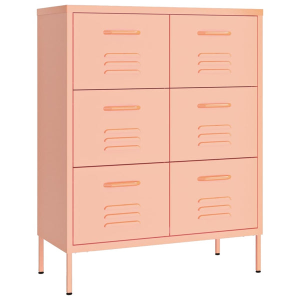  Drawer Cabinet Pink Steel