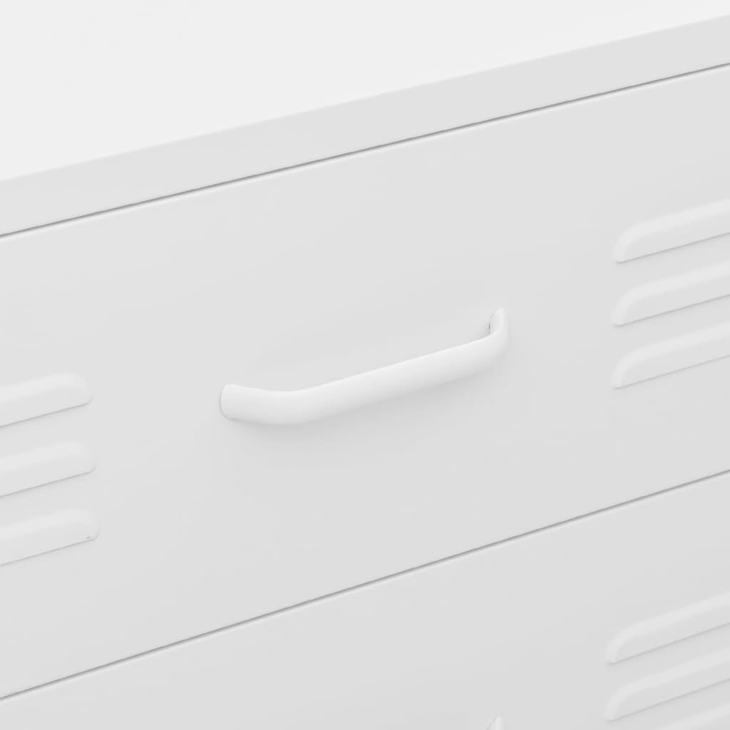 White Chest of Drawers Steel Cabinet Ball Bearing Runners Storage Unit
