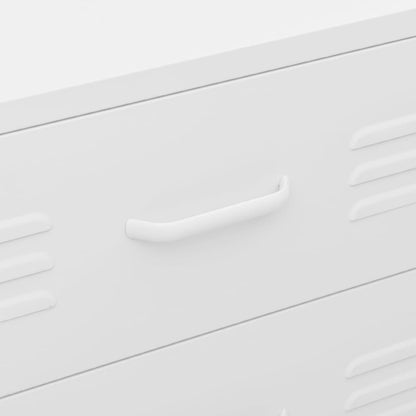 White Chest of Drawers Steel Cabinet Ball Bearing Runners Storage Unit