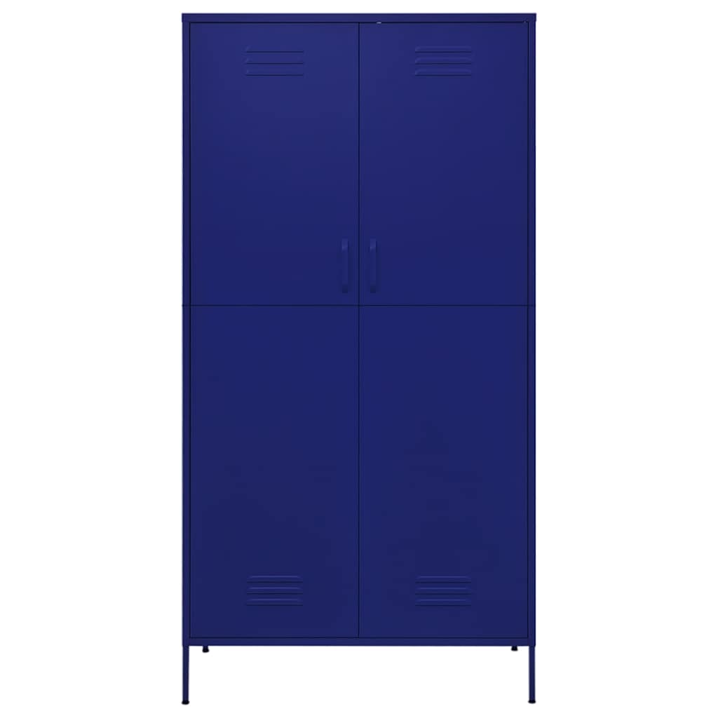 Steel Storage Wardrobe Cabinet Freestanding Clothes Organizer with Hanging Rail