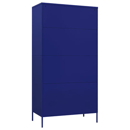 Steel Storage Wardrobe Cabinet Freestanding Clothes Organizer with Hanging Rail