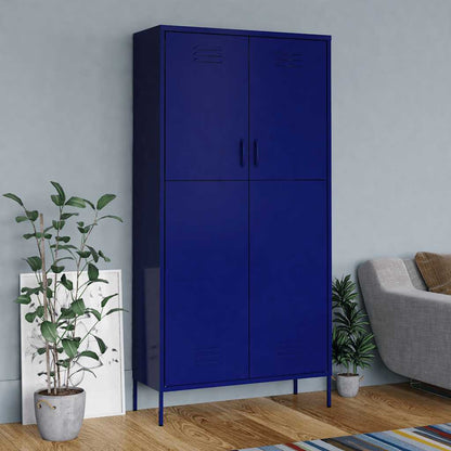 Steel Storage Wardrobe Cabinet Freestanding Clothes Organizer with Hanging Rail