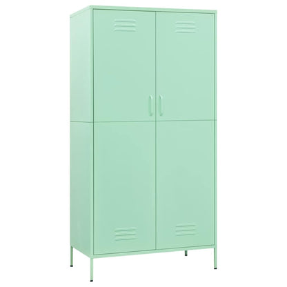 Steel Storage Wardrobe Cabinet Freestanding Clothes Organizer with Hanging Rail