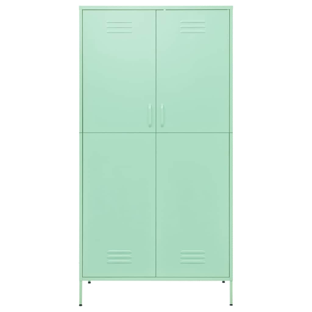 Steel Storage Wardrobe Cabinet Freestanding Clothes Organizer with Hanging Rail