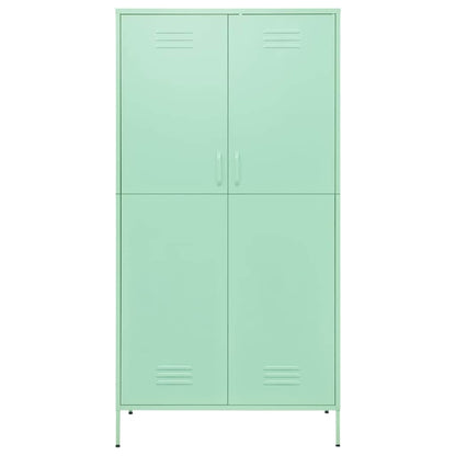 Steel Storage Wardrobe Cabinet Freestanding Clothes Organizer with Hanging Rail