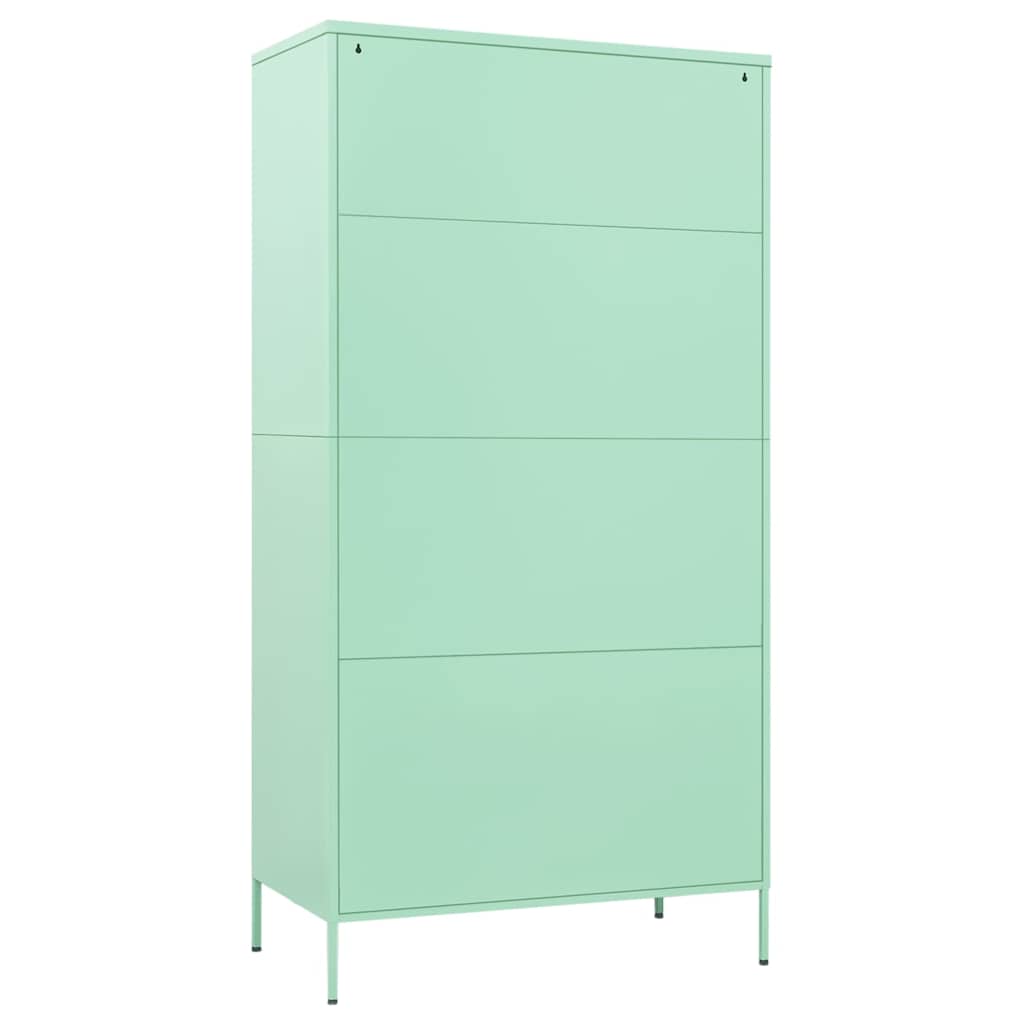 Steel Storage Wardrobe Cabinet Freestanding Clothes Organizer with Hanging Rail