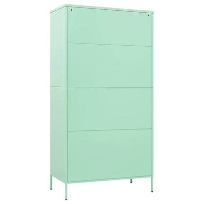 Steel Storage Wardrobe Cabinet Freestanding Clothes Organizer with Hanging Rail