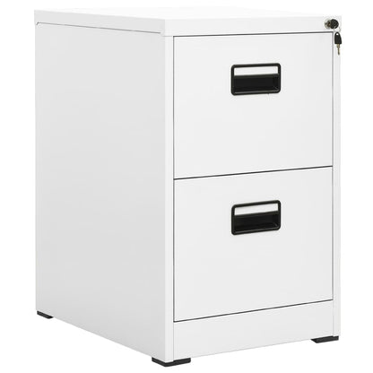 Steel Filing Cabinet 2 Drawer White Office Storage | HomeAndLiving