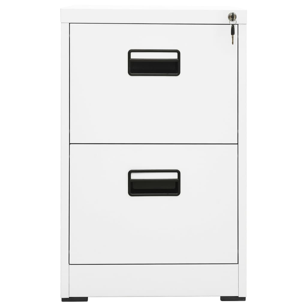 Steel Filing Cabinet 2 Drawer White Office Storage | HomeAndLiving