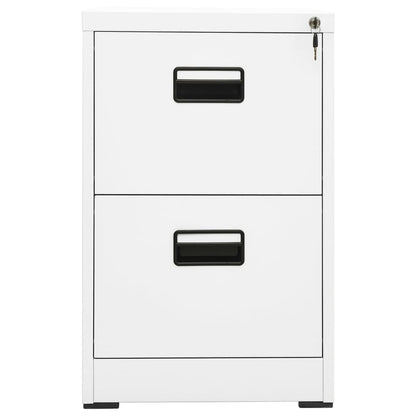 Steel Filing Cabinet 2 Drawer White Office Storage | HomeAndLiving