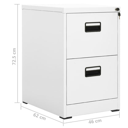 Steel Filing Cabinet 2 Drawer White Office Storage | HomeAndLiving