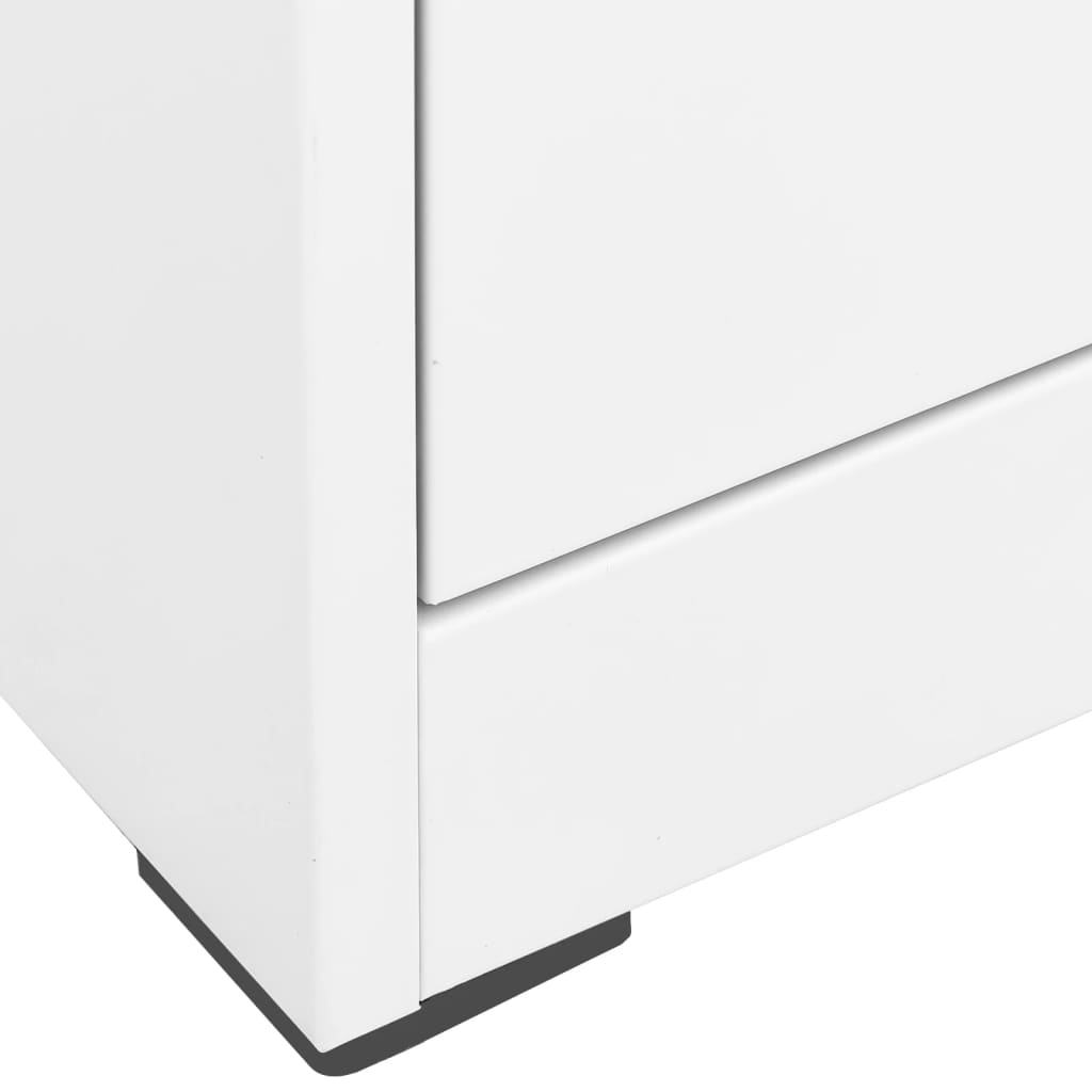 Steel Filing Cabinet 2 Drawer White Office Storage | HomeAndLiving