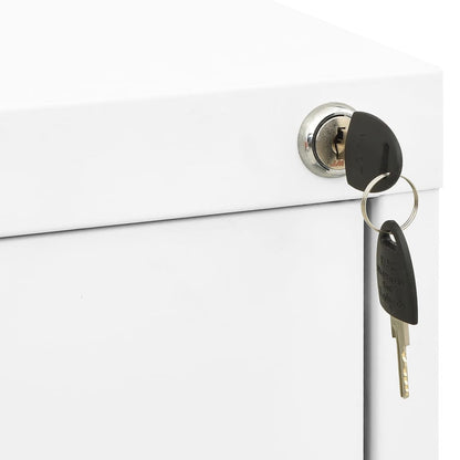 Steel Filing Cabinet 2 Drawer White Office Storage | HomeAndLiving