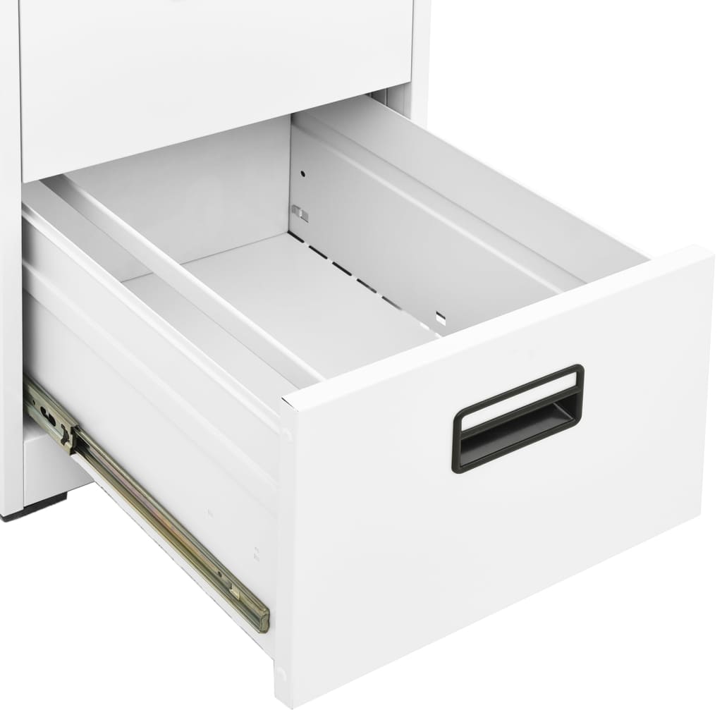 Steel Filing Cabinet 2 Drawer White Office Storage | HomeAndLiving