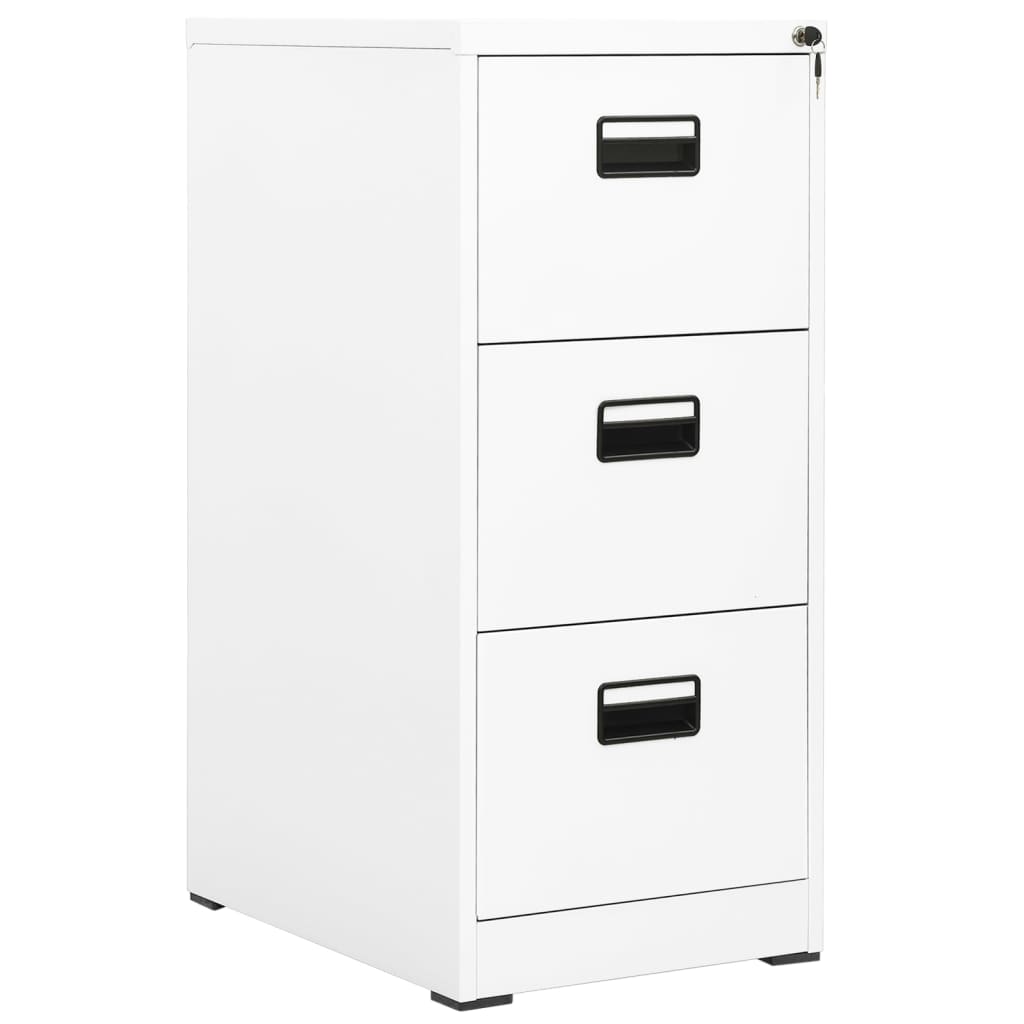 Steel Filing Cabinet 3 Drawer White 102.5cm | HomeAndLiving