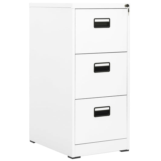 Steel Filing Cabinet 3 Drawer White 102.5cm | HomeAndLiving