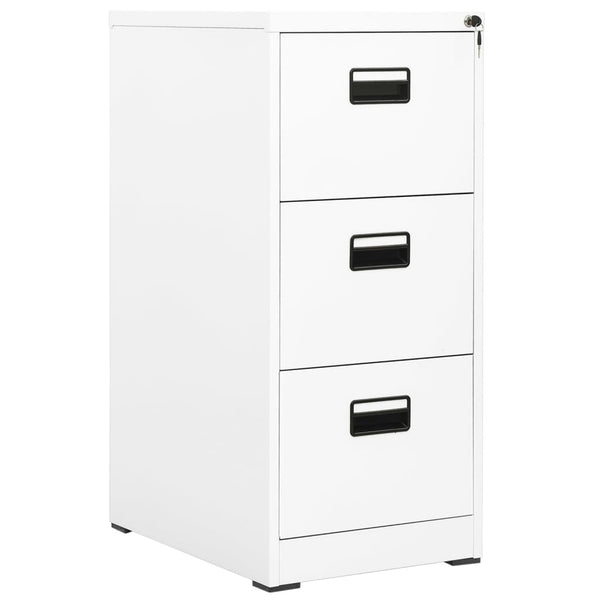 Steel Filing Cabinet 3 Drawer White 102.5cm | HomeAndLiving