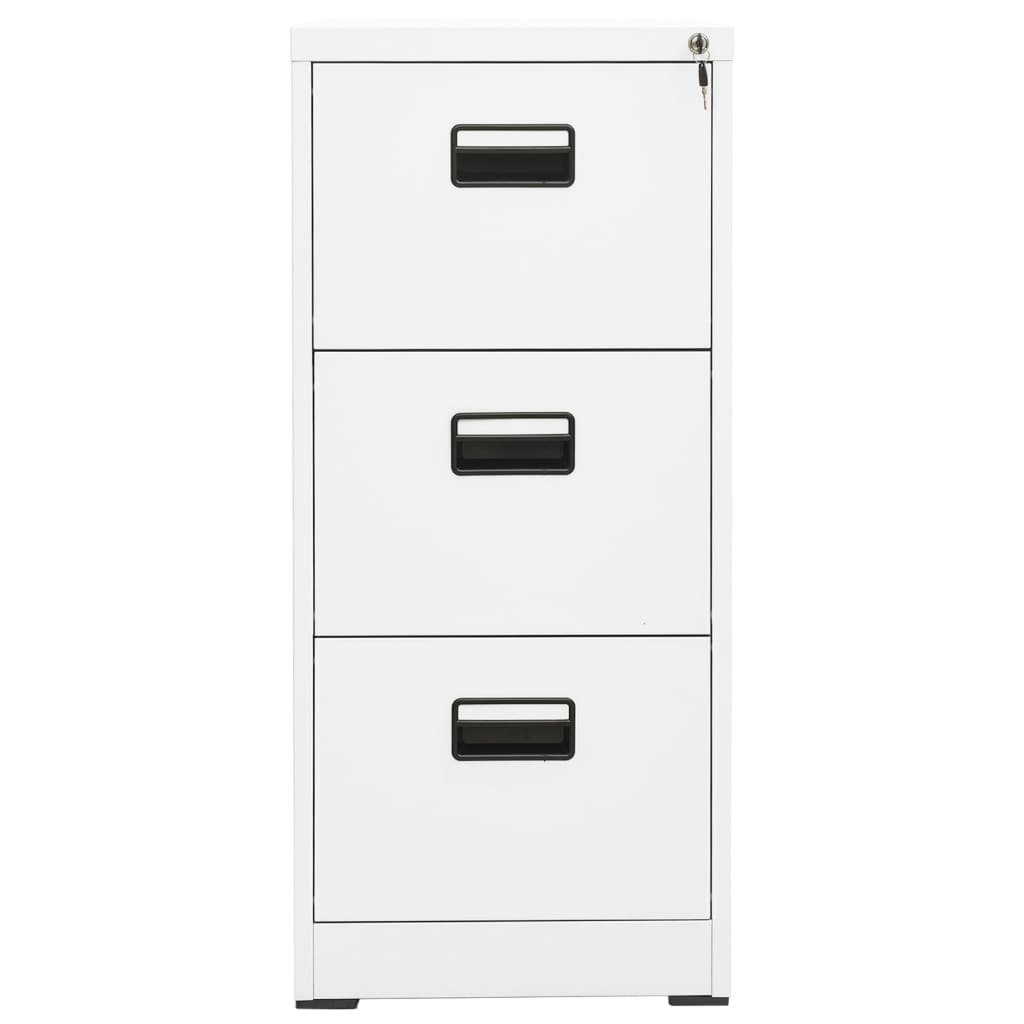 Steel Filing Cabinet 3 Drawer White 102.5cm | HomeAndLiving