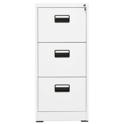 Steel Filing Cabinet 3 Drawer White 102.5cm | HomeAndLiving