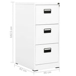 Steel Filing Cabinet 3 Drawer White 102.5cm | HomeAndLiving