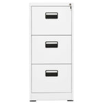 Steel Filing Cabinet 3 Drawer White 102.5cm | HomeAndLiving