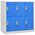 Steel Locker Cabinet 6 Door Grey Blue | HomeAndLiving