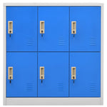 Steel Locker Cabinet 6 Door Grey Blue | HomeAndLiving
