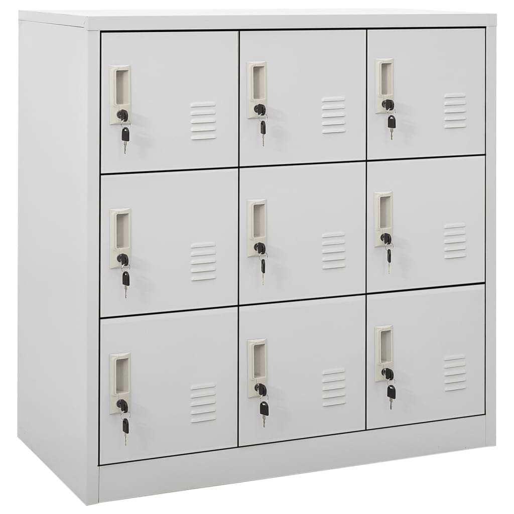 9-Door Steel Locker Cabinet Light Grey | HomeAndLiving
