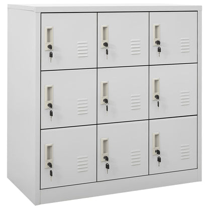 9-Door Steel Locker Cabinet Light Grey | HomeAndLiving