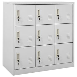 9-Door Steel Locker Cabinet Light Grey | HomeAndLiving