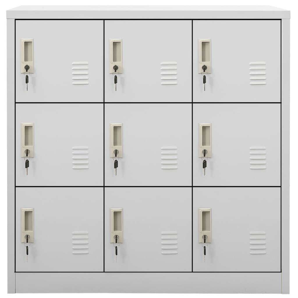 9-Door Steel Locker Cabinet Light Grey | HomeAndLiving