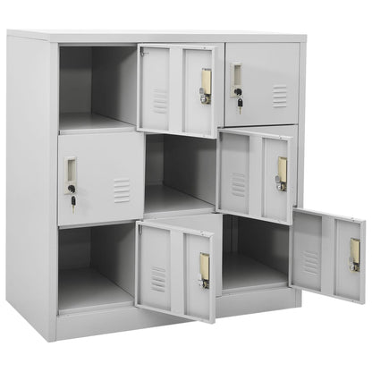 9-Door Steel Locker Cabinet Light Grey | HomeAndLiving