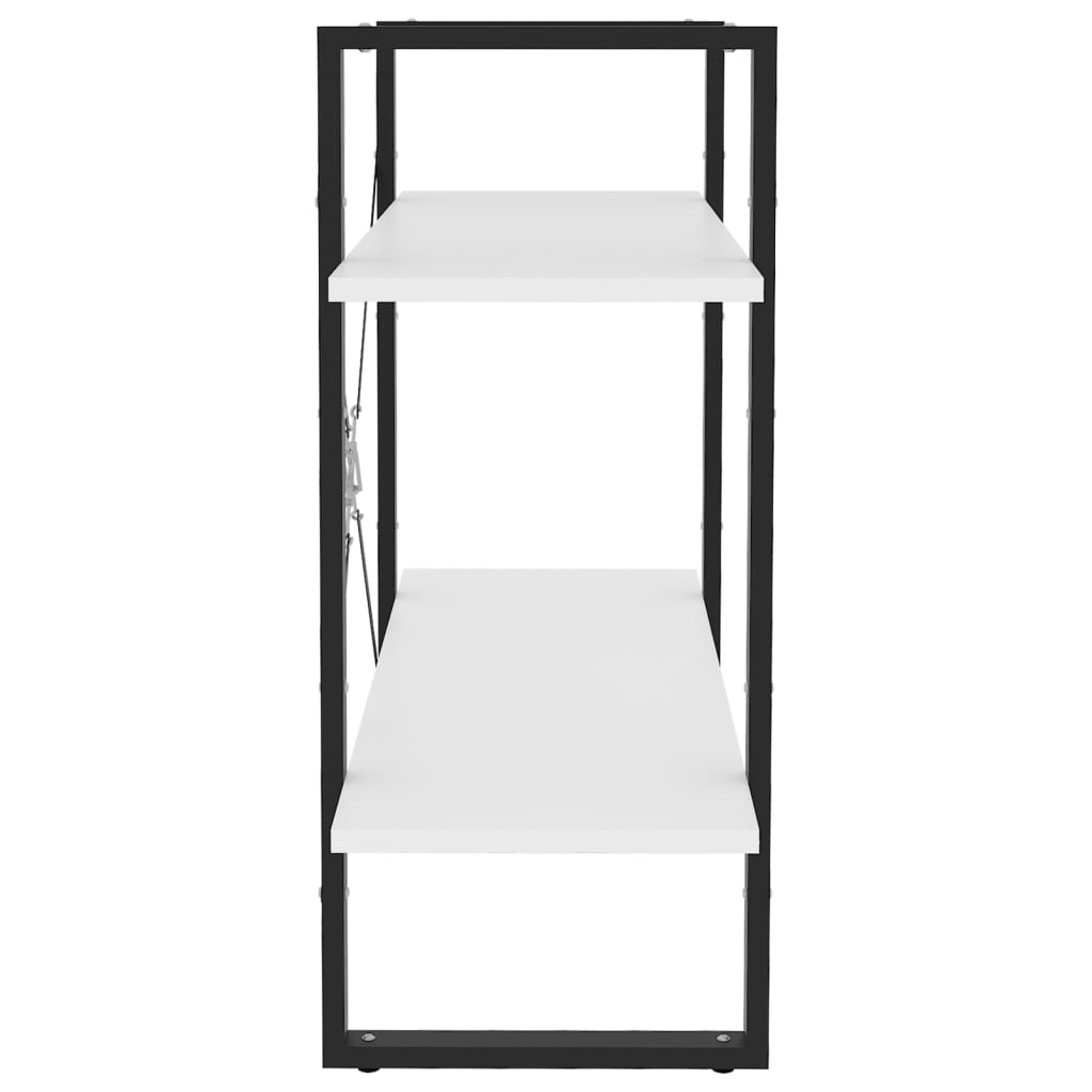 Wall Book Cabinet 2-Tier White Chipboard