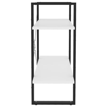 Wall Book Cabinet 2-Tier White Chipboard
