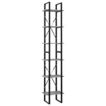 6-Tier Book Cabinet Standing Shelves Concrete Grey Chipboard