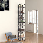 6-Tier Book Cabinet Standing Shelves Concrete Grey Chipboard