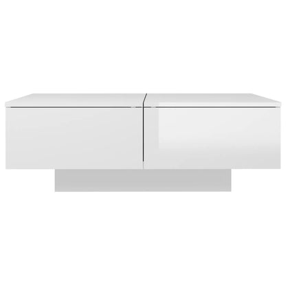Coffee Table High Gloss White Engineered Wood - 90×60×31cm