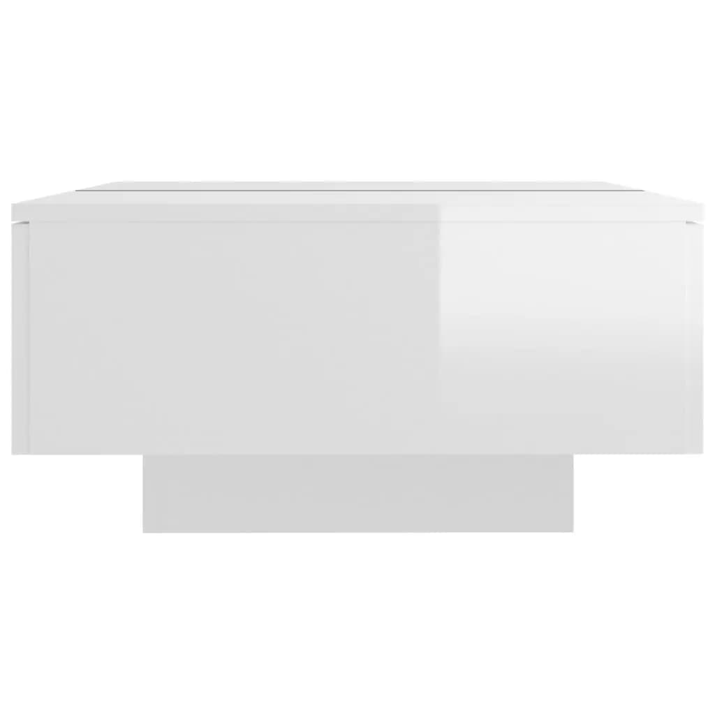 Coffee Table High Gloss White Engineered Wood - 90×60×31cm
