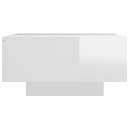 Coffee Table High Gloss White Engineered Wood - 90×60×31cm