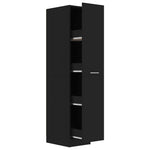 Apothecary Cabinet Black Engineered Wood