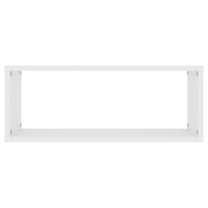 Wall Cube Shelves 2 pcs White Engineered Wood