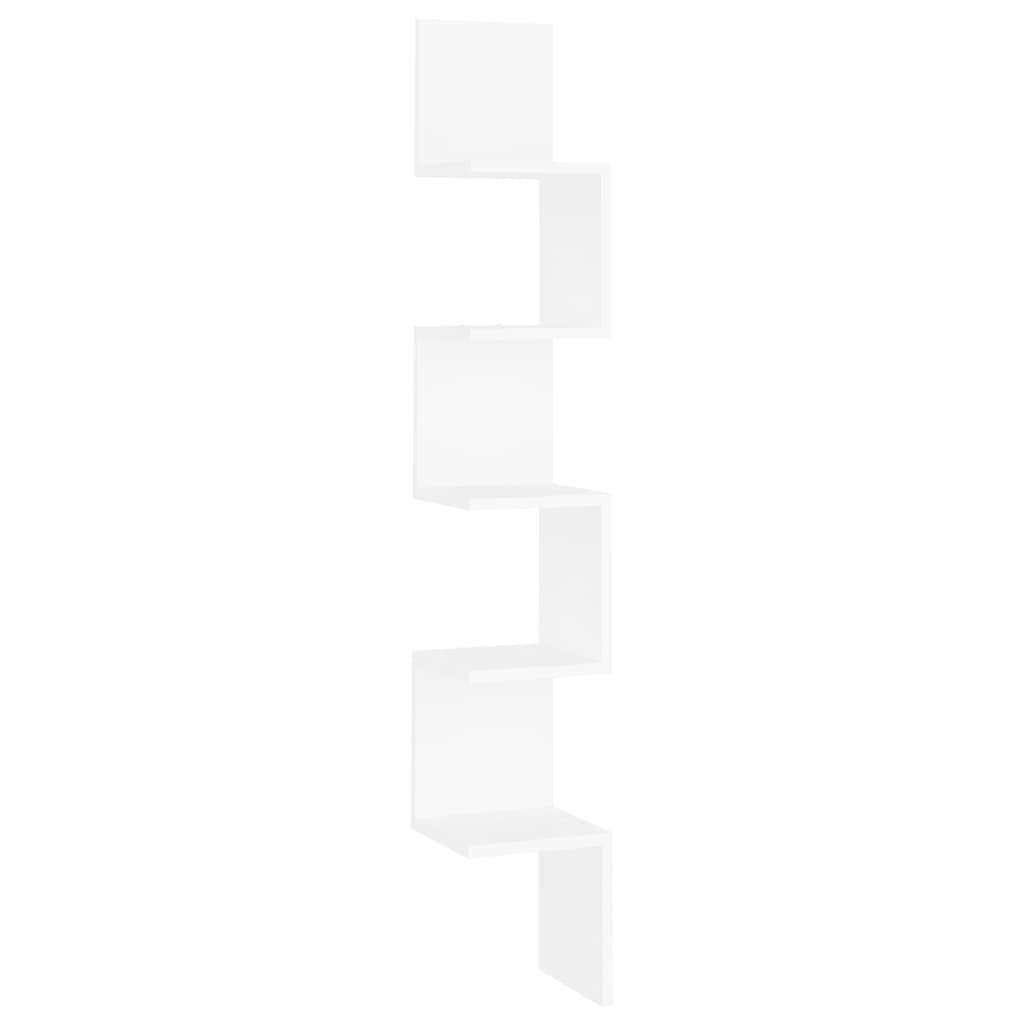 Wall Corner Shelf White Engineered Wood