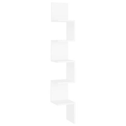 Wall Corner Shelf White Engineered Wood
