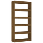 Book Cabinet/Room Divider Honey Brown Wood Pine