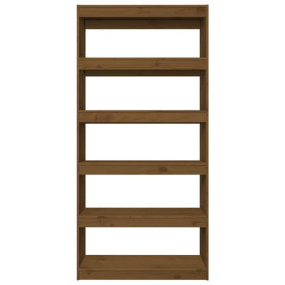 Book Cabinet/Room Divider Honey Brown Wood Pine