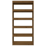 Book Cabinet/Room Divider Honey Brown Wood Pine