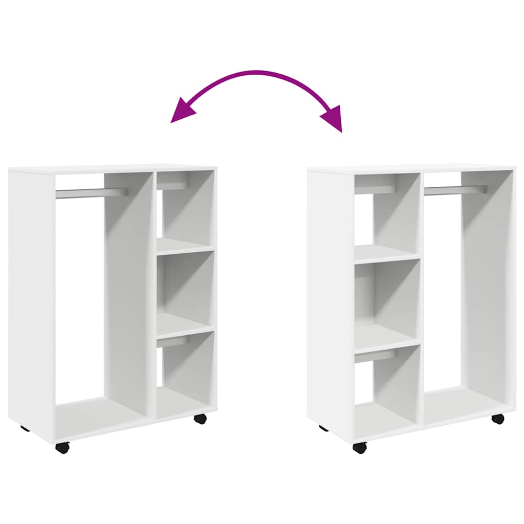 White Wardrobe 80cm Engineered Wood Shelves | HomeAndLiving