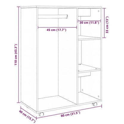 White Wardrobe 80cm Engineered Wood Shelves | HomeAndLiving