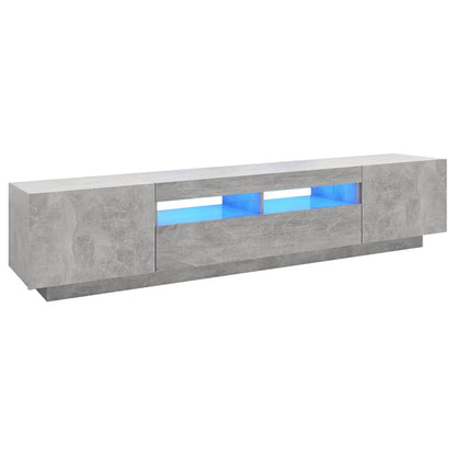 TV Cabinet RGB LED Lights 200cm Concrete Grey | HomeAndLiving